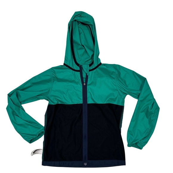 Patagonia Boys Light & Variable Jacket L 12 Teal Navy Colorblock Windbreaker - Picture 5 of 10